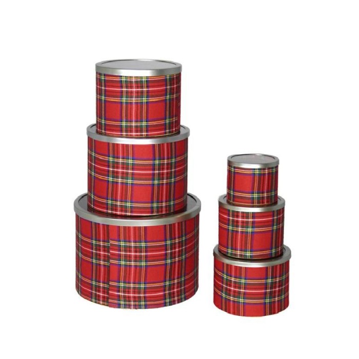 SET 6 SCATOLE SCOZZESE ROSSO